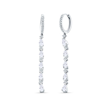 Drop Dangle Hoop Earring Pear Cubic Zirconia 925 Sterling Silver Wholesale